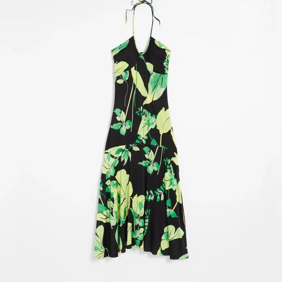 nwt WHITE HOUSE BLACK MARKET tie neck jersey floral maxi dress 0 10 14 - Picture 3 of 3